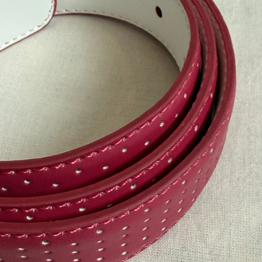 Nike Golf Reversible Belt Women Size S Pink White Perforated Leather 13084-311